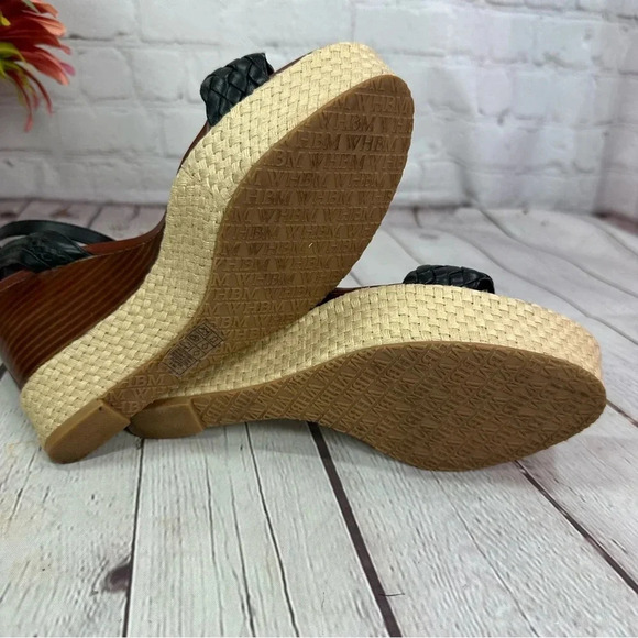 White house black market WHBM Porter wedge high heel sandals sz 8.5 - Picture 5 of 6